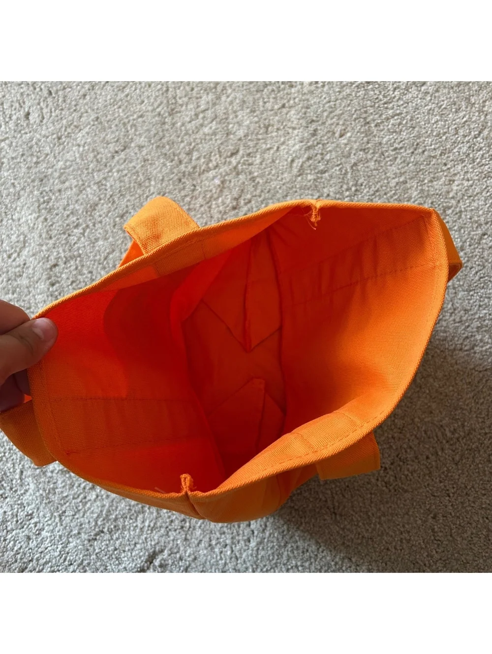 Trader Joe's Trick or Treat Small Orange Canvas Tote Bag